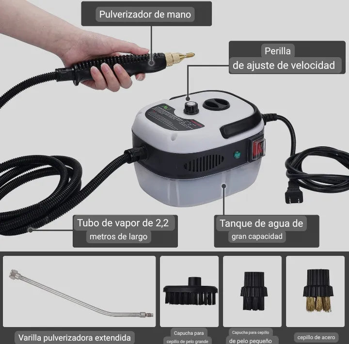 Limpiador A Vapor Presión 2500w Portátil